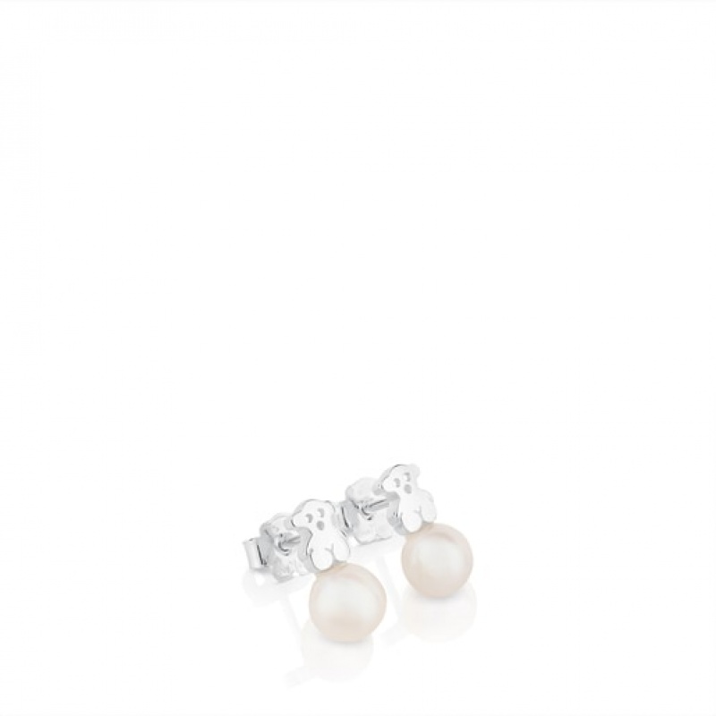 Tous Puppies Pearl Women's Earrings Silver | JWR712850 | Usa