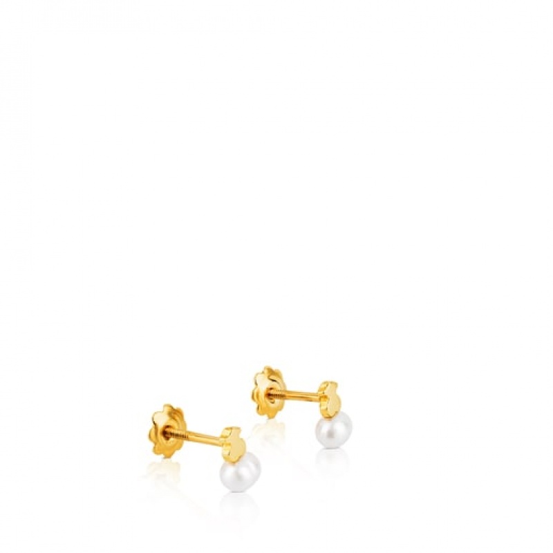 Tous Puppies Small Women's Earrings 18k Gold | EKD857243 | Usa