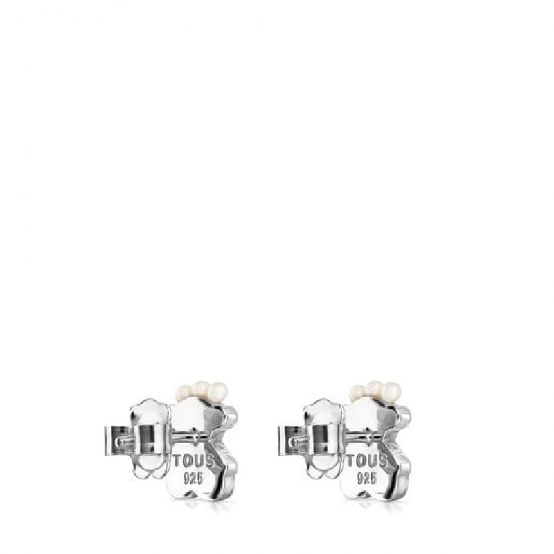 Tous Real Sisy Pearl Women's Earrings Silver | SOP217683 | Usa