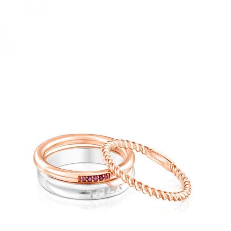 Tous Ring Mix Small Women's Rings 18k Gold | QMW780495 | Usa