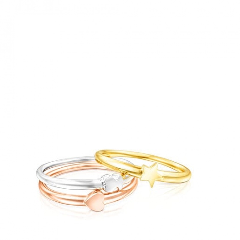 Tous Ring Mix Small Women's Rings 18k Gold | YZI649150 | Usa