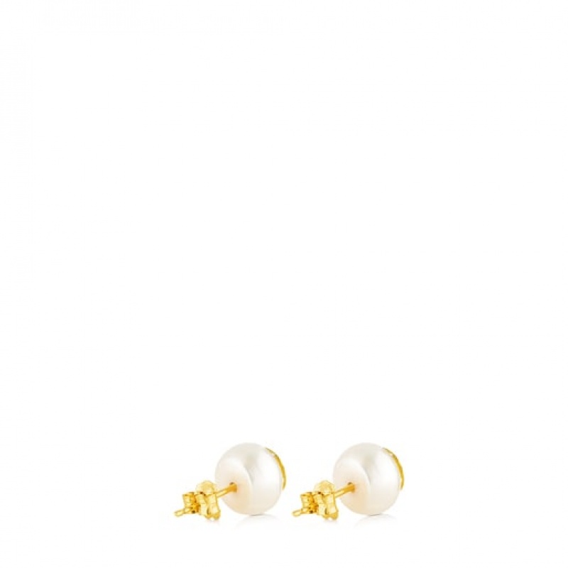 Tous Rosa D'abril Pearl Women's Earrings 18k Gold | YKB829451 | Usa