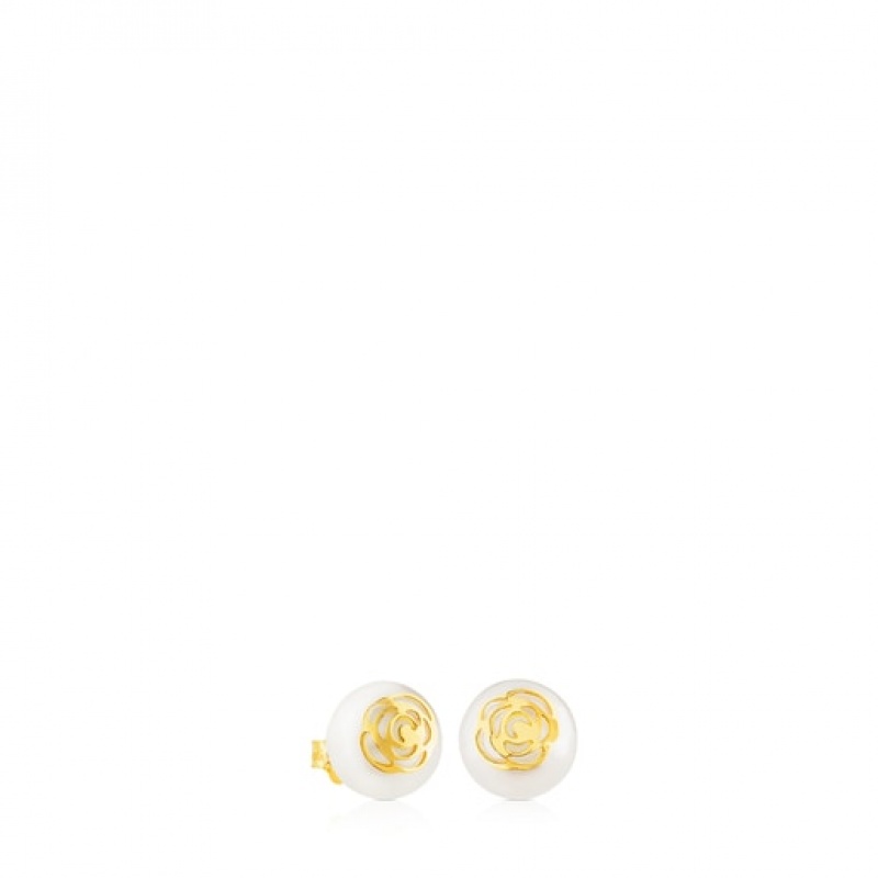 Tous Rosa D\'abril Pearl Women\'s Earrings 18k Gold | YKB829451 | Usa