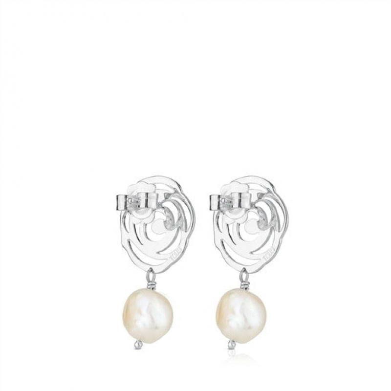 Tous Rosa D'abril Pearl Women's Earrings Silver | MHR704951 | Usa