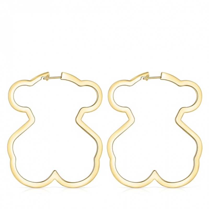 Tous Silueta Hoop Women's Earrings 18k Gold | GVK736501 | Usa