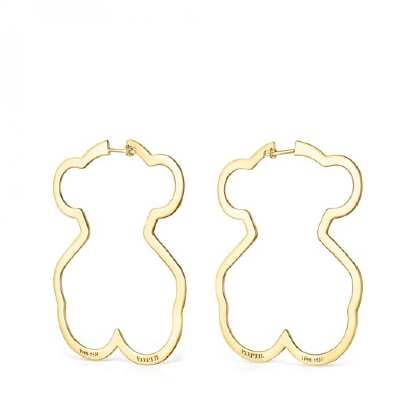 Tous Silueta Hoop Women's Earrings 18k Gold | GVK736501 | Usa