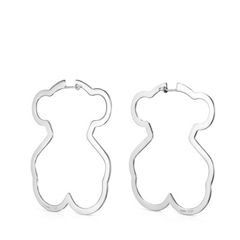 Tous Silueta Hoop Women's Earrings Silver | FCD076312 | Usa