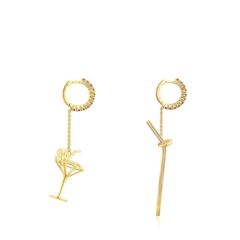 Tous St. Tropez Cup Long Women's Earrings 18k Gold | HYA312750 | Usa