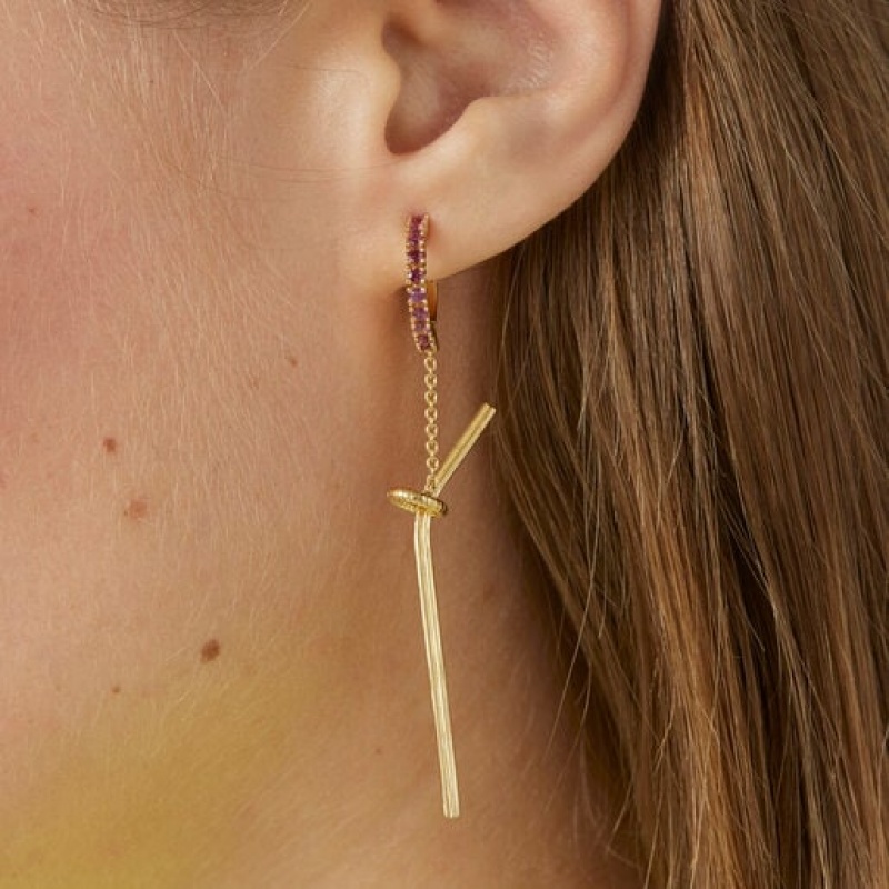 Tous St. Tropez Cup Long Women's Earrings 18k Gold | HYA312750 | Usa