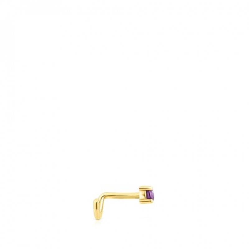 Tous St. Tropez Cup Steel Ear Cuff Women's Earrings Amethyst | NSD784139 | Usa