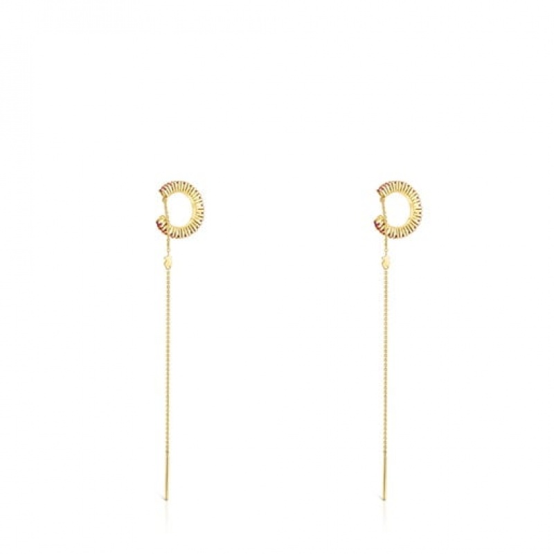 Tous Straight Ear Cuff Women's Earrings 18k Gold | FNK025376 | Usa