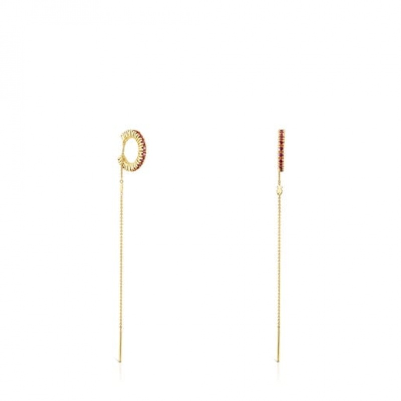 Tous Straight Ear Cuff Women\'s Earrings 18k Gold | FNK025376 | Usa