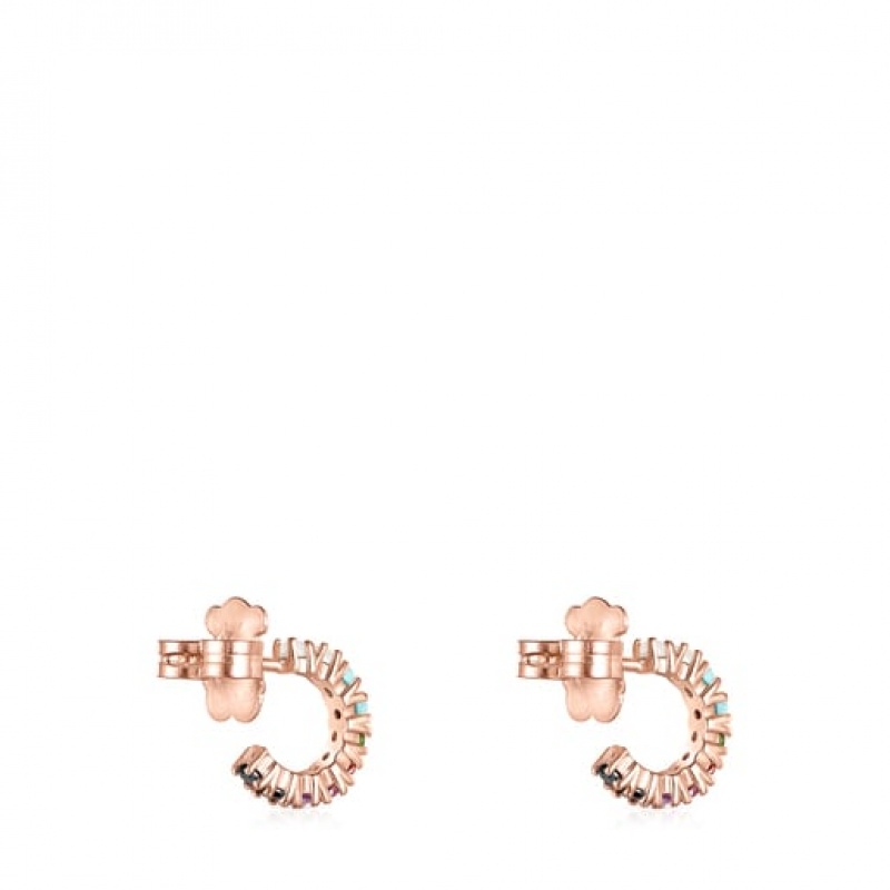 Tous Straight Hoop Women's Earrings 18k Gold | QLH749062 | Usa