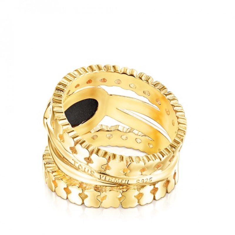 Tous Straight Medium Women's Rings 18k Gold | YUL268970 | Usa