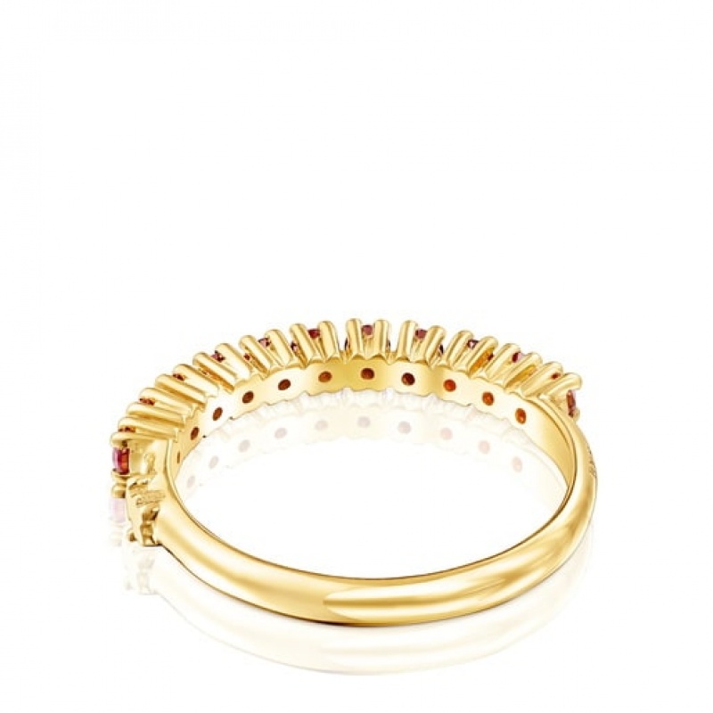 Tous Straight Small Women's Rings 18k Gold | KVH034687 | Usa