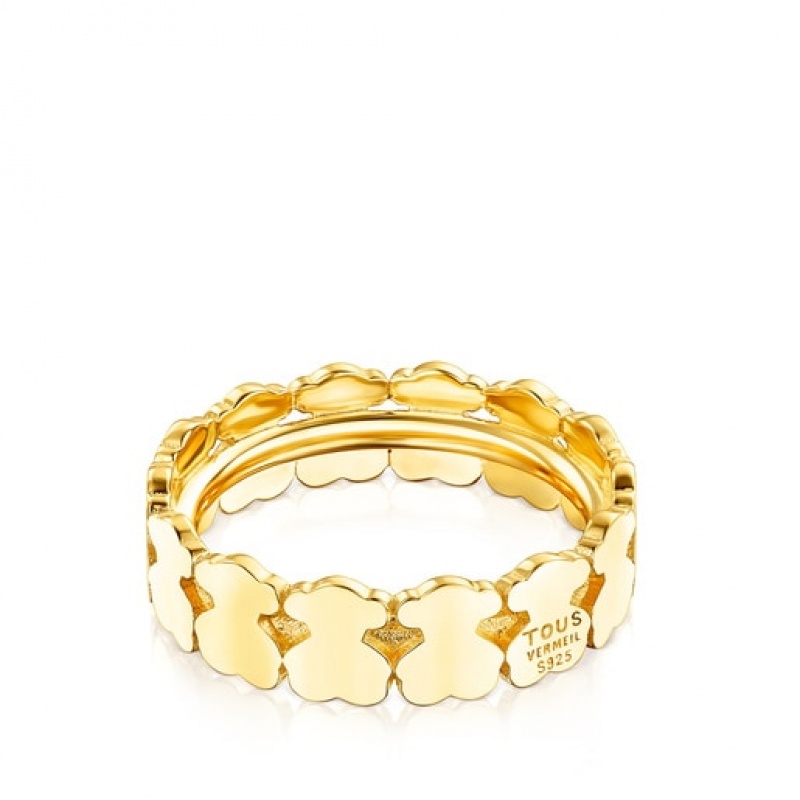 Tous Straight Small Women's Rings 18k Gold | GQE061542 | Usa