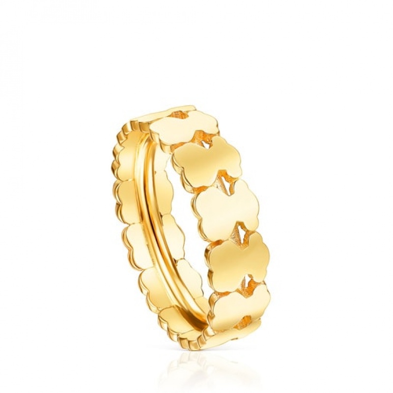 Tous Straight Small Women\'s Rings 18k Gold | GQE061542 | Usa