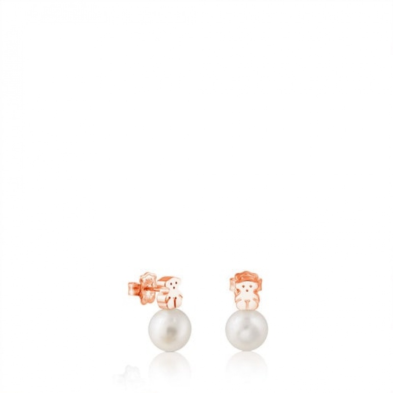 Tous Super Micro Pearl Women\'s Earrings 18k Gold | YDP731085 | Usa