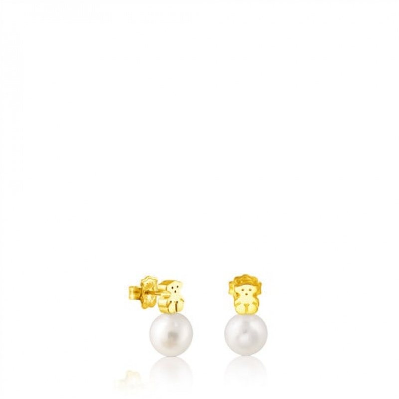 Tous Sweet Dolls Pearl Women\'s Earrings 18k Gold | OGJ792403 | Usa