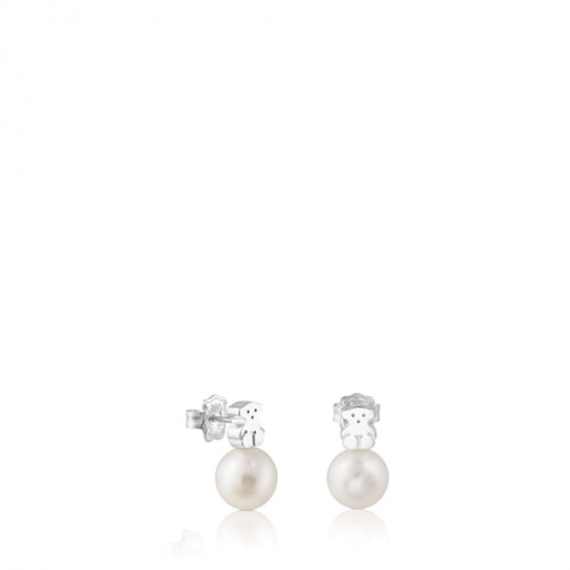 Tous Sweet Dolls Pearl Women\'s Earrings Silver | CIT127465 | Usa