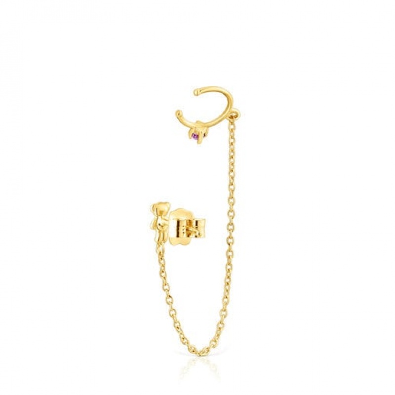 Tous Teddy Bear Individual Women's Earrings 18k Gold | ANE258130 | Usa