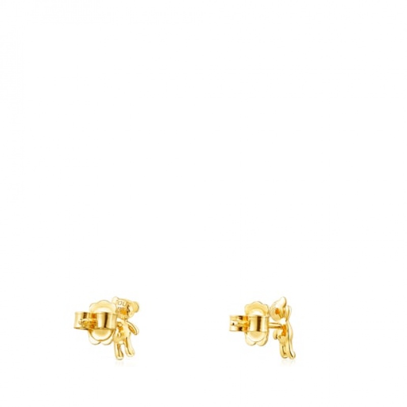 Tous Teddy Bear Small Women's Earrings 18k Gold | WNM189053 | Usa