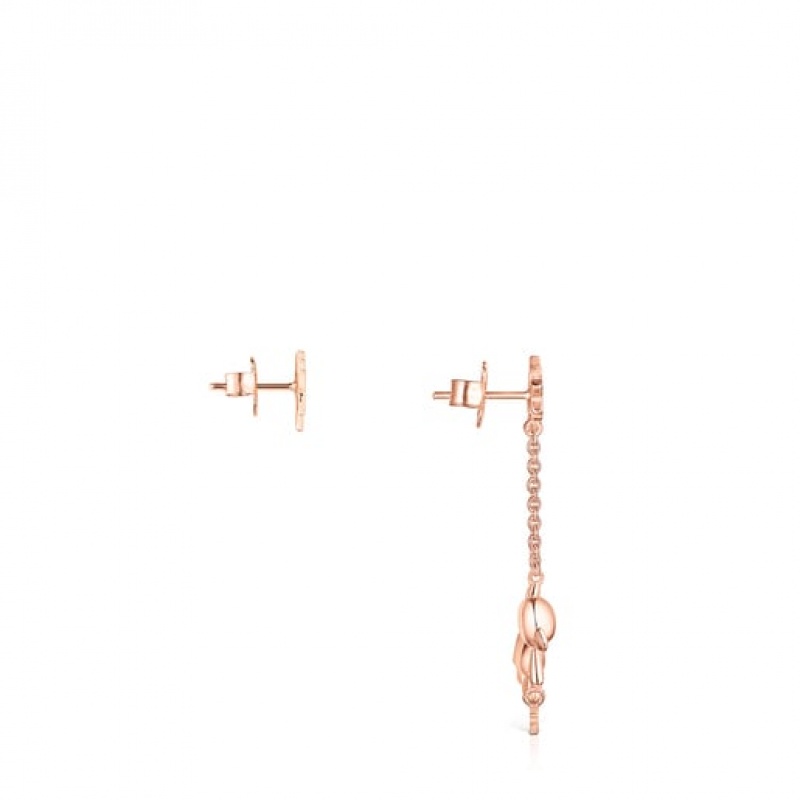 Tous Teddy Bear Stars Long Women's Earrings 18k Gold | QSE987413 | Usa