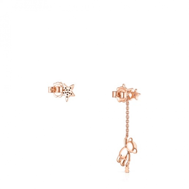 Tous Teddy Bear Stars Long Women's Earrings 18k Gold | QSE987413 | Usa