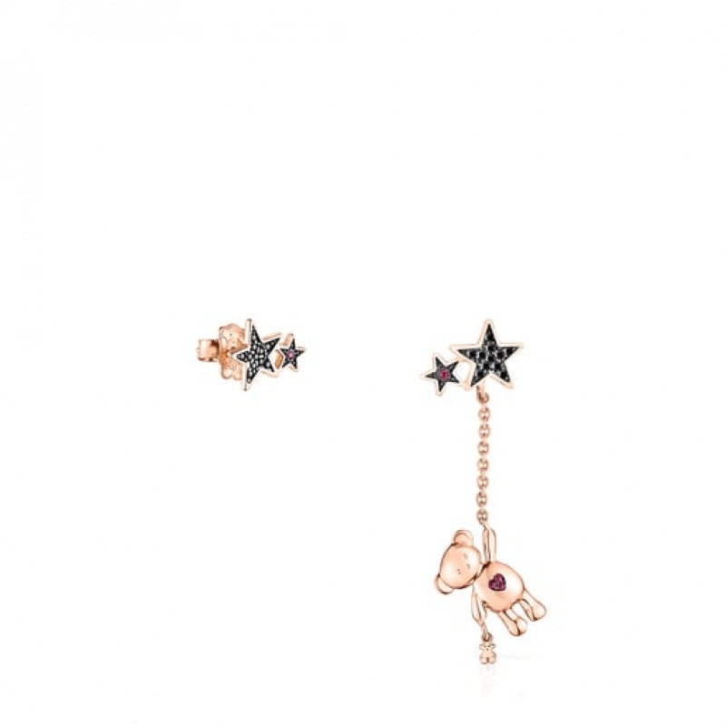 Tous Teddy Bear Stars Long Women\'s Earrings 18k Gold | QSE987413 | Usa