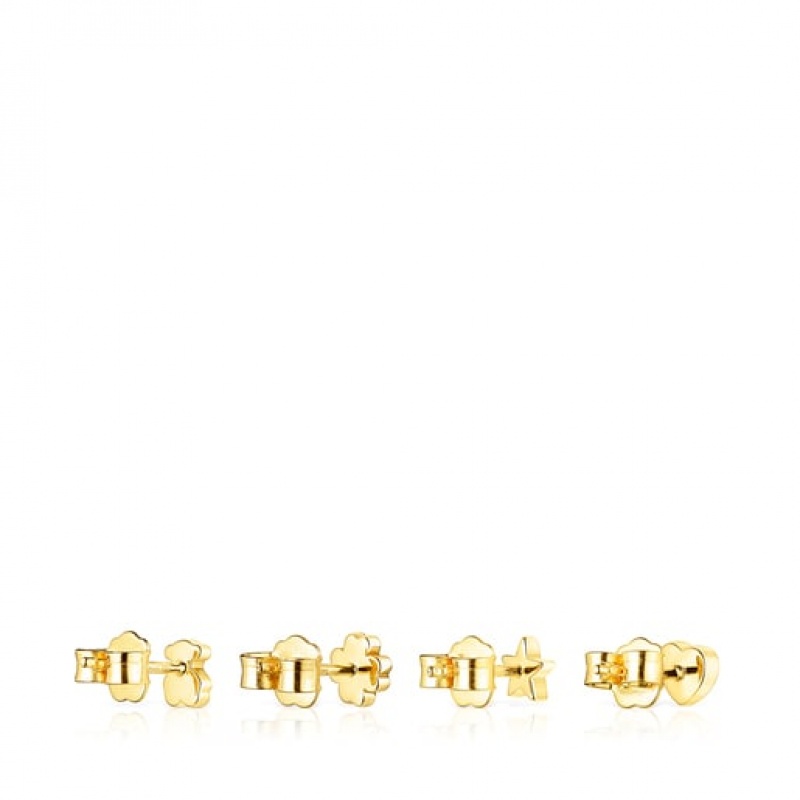 Tous Teddy Bear Stars Small Women's Earrings 18k Gold | YWK682394 | Usa