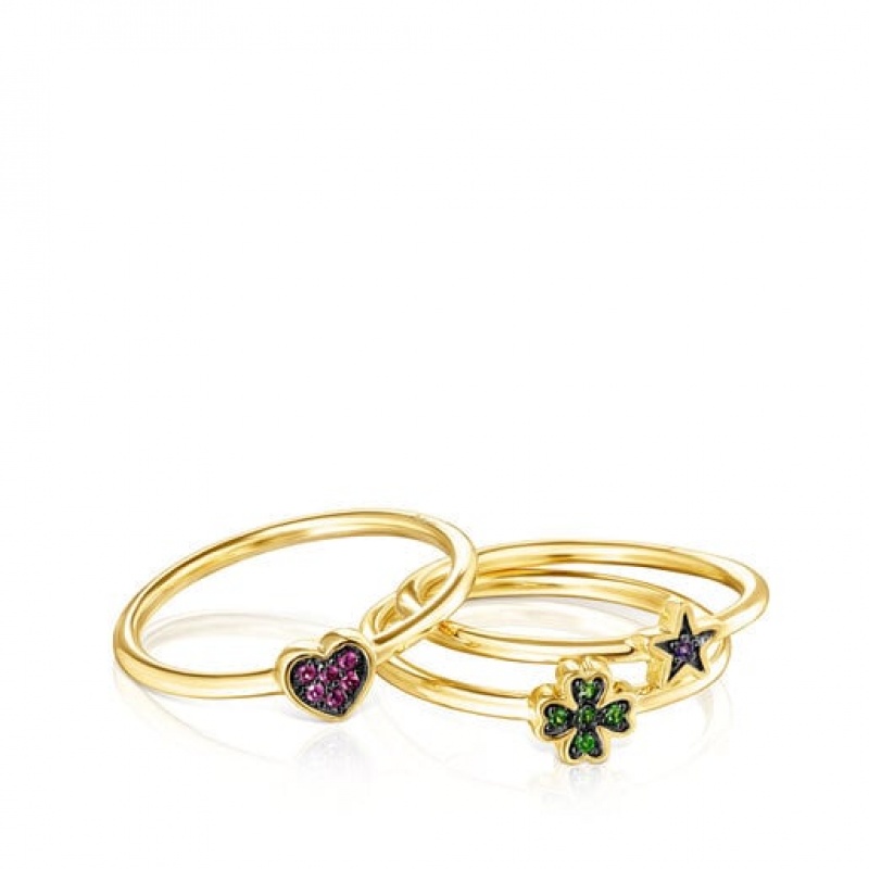 Tous Teddy Bear Stars Small Women's Rings 18k Gold | YSG350471 | Usa