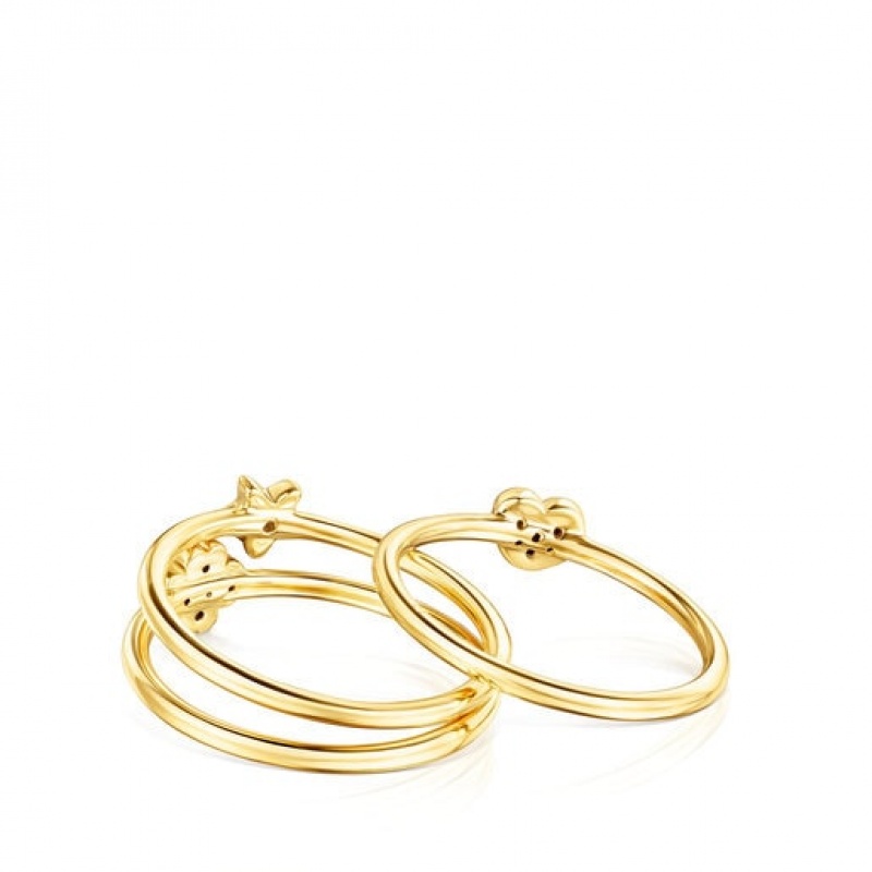 Tous Teddy Bear Stars Small Women's Rings 18k Gold | YSG350471 | Usa