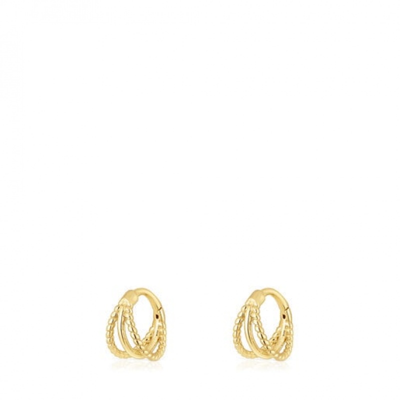 Tous Tous Basics Hoop Women's Earrings 18k Gold | CQN496871 | Usa