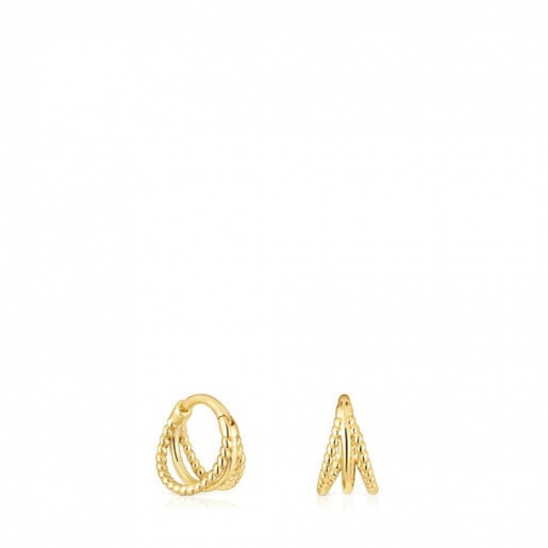 Tous Tous Basics Hoop Women\'s Earrings 18k Gold | CQN496871 | Usa