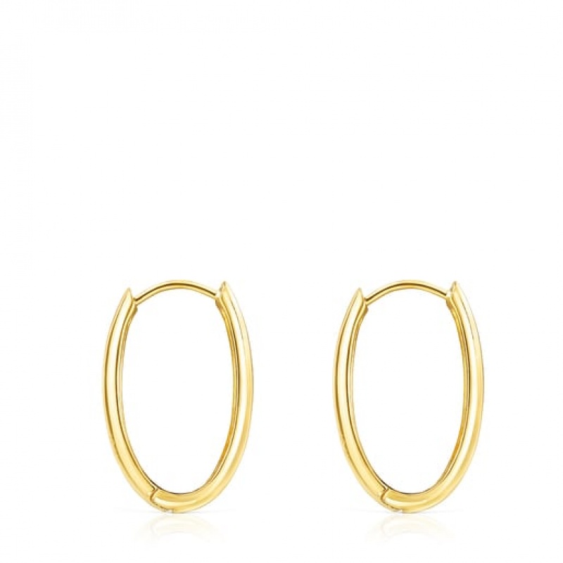 Tous Tous Basics Hoop Women's Earrings 18k Gold | ETN073914 | Usa