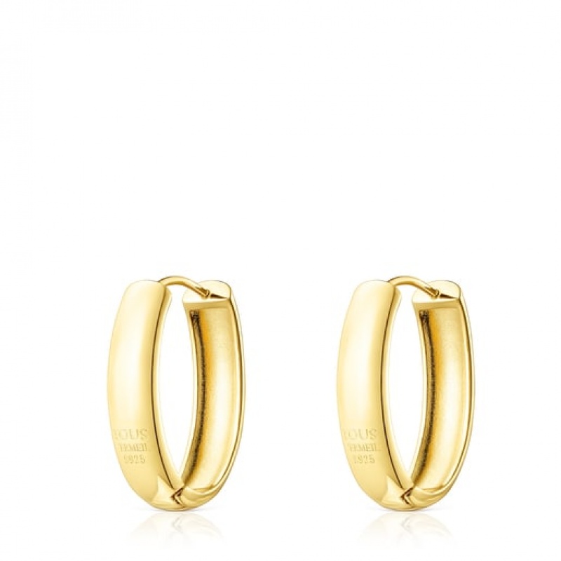 Tous Tous Basics Hoop Women's Earrings 18k Gold | ETN073914 | Usa