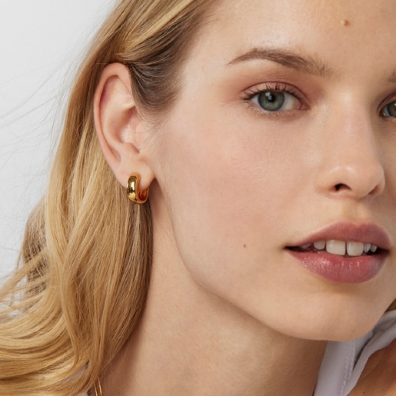 Tous Tous Basics Hoop Women's Earrings 18k Gold | UHA397154 | Usa