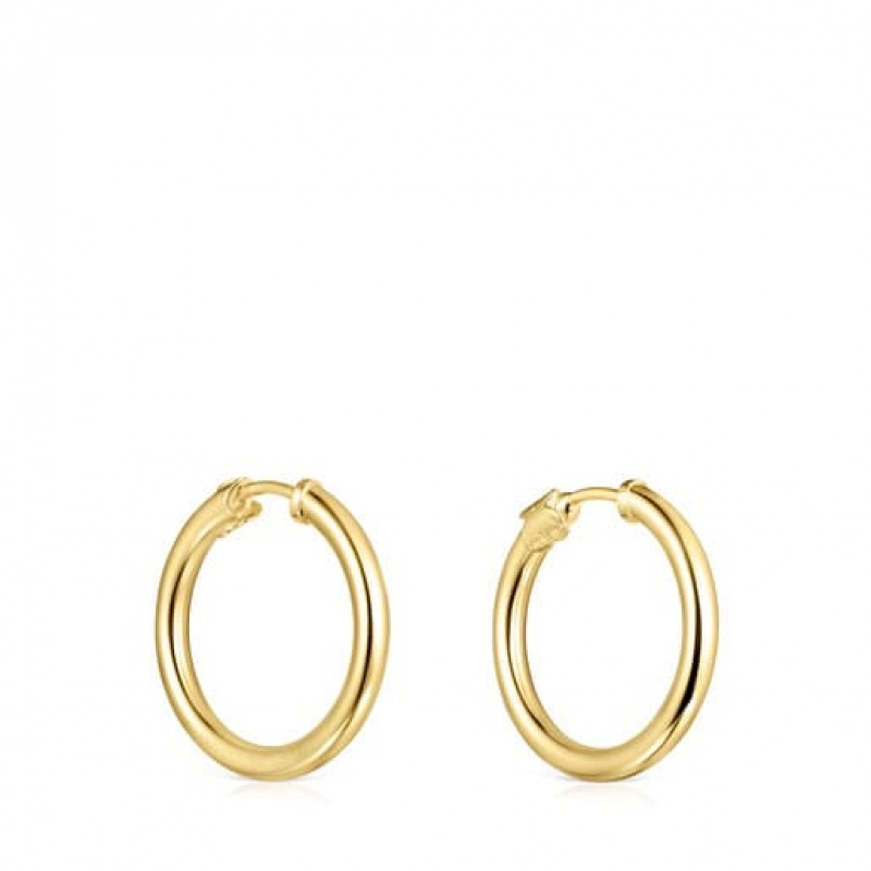 Tous Tous Basics Hoop Women's Earrings 18k Gold | HBV190632 | Usa