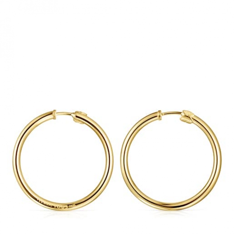 Tous Tous Basics Hoop Women's Earrings 18k Gold | WDP407952 | Usa