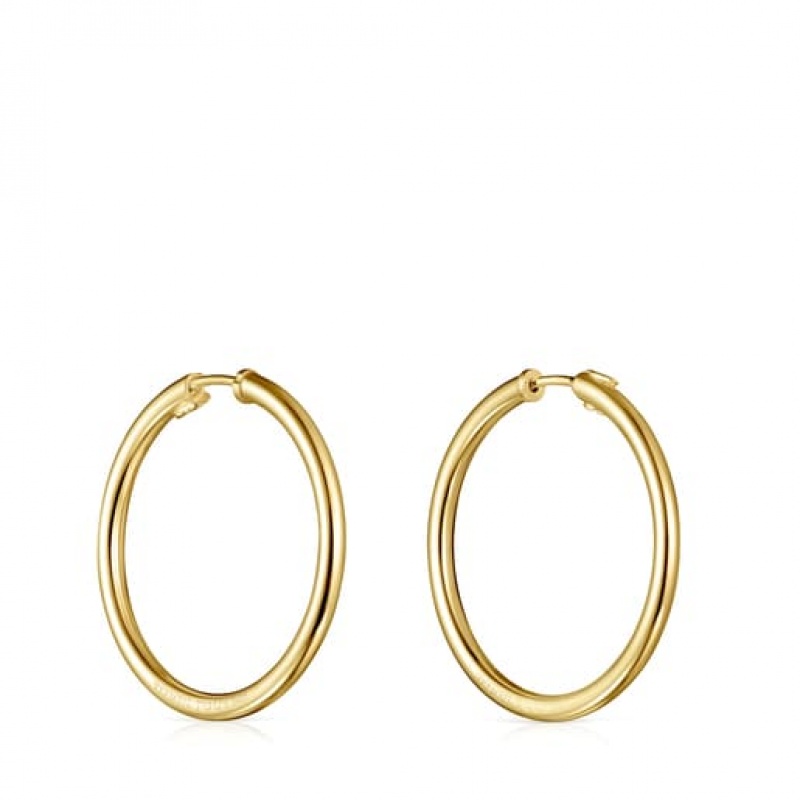 Tous Tous Basics Hoop Women's Earrings 18k Gold | WDP407952 | Usa