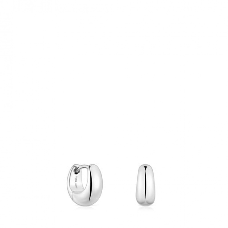 Tous Tous Basics Hoop Women\'s Earrings Silver | HPE847019 | Usa