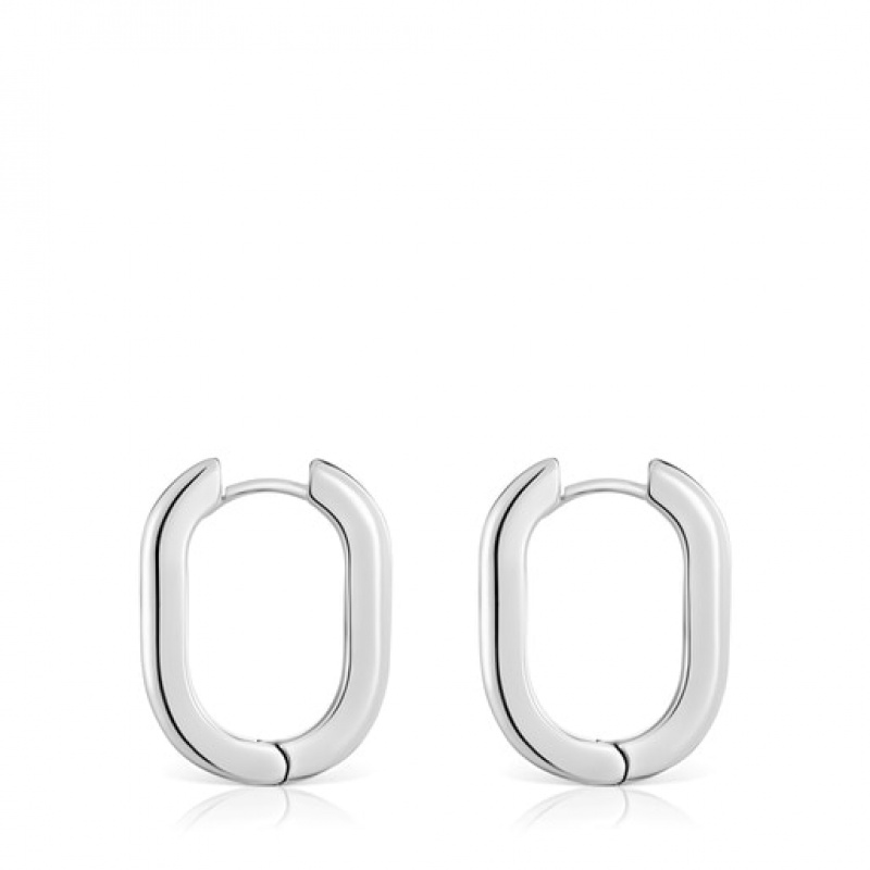 Tous Tous Basics Hoop Women's Earrings Silver | KIO164927 | Usa