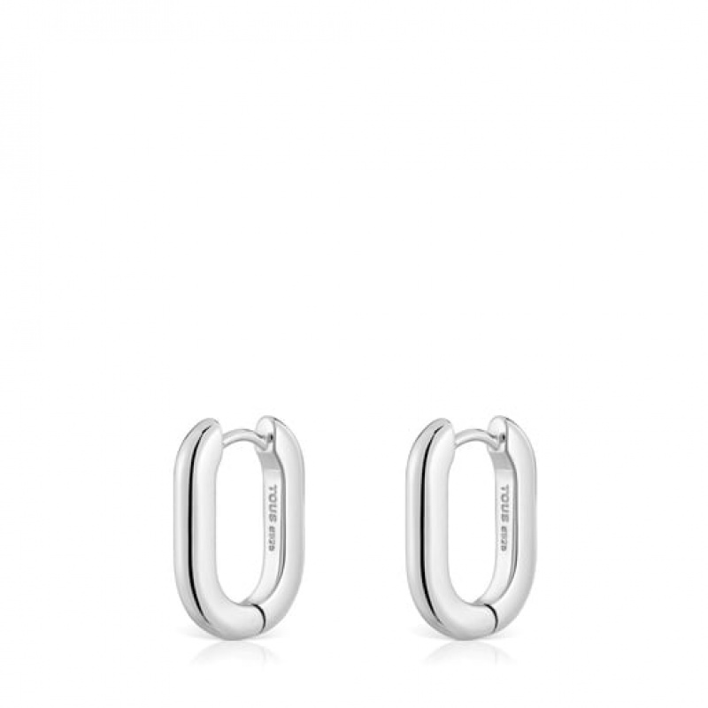 Tous Tous Basics Hoop Women's Earrings Silver | IOY896325 | Usa