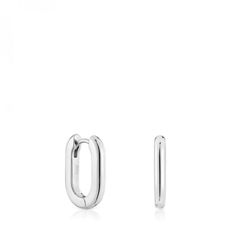 Tous Tous Basics Hoop Women\'s Earrings Silver | IOY896325 | Usa