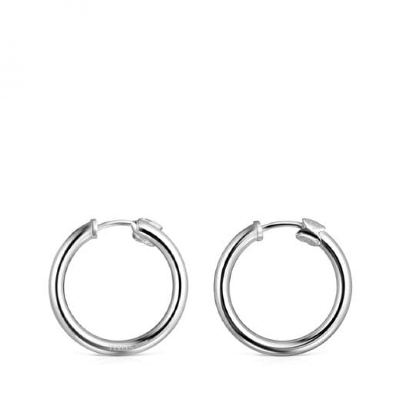 Tous Tous Basics Hoop Women's Earrings Silver | KTU409718 | Usa