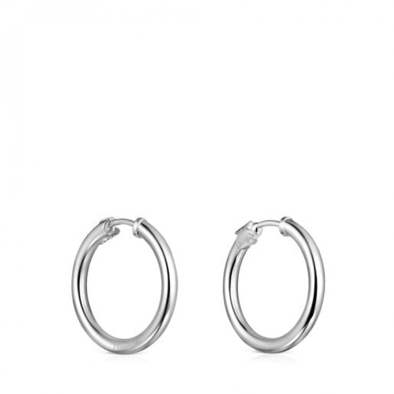 Tous Tous Basics Hoop Women's Earrings Silver | KTU409718 | Usa