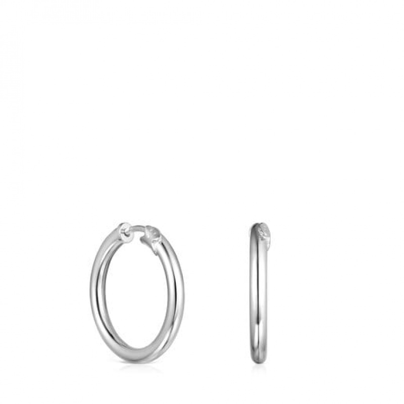 Tous Tous Basics Hoop Women\'s Earrings Silver | KTU409718 | Usa