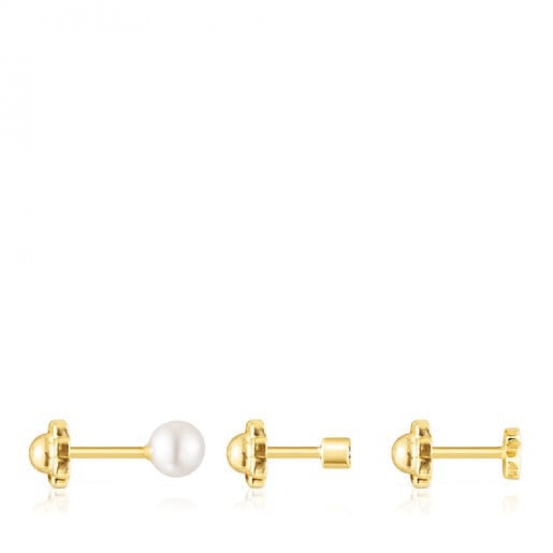 Tous Tous Basics Pearl Women's Earrings 18k Gold | IUD287356 | Usa