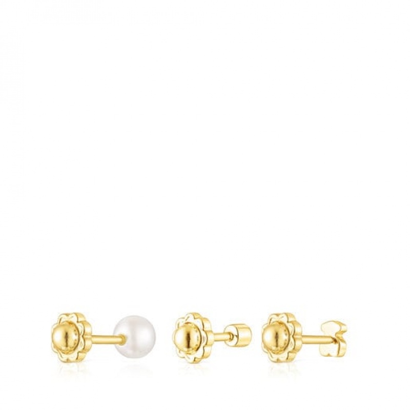 Tous Tous Basics Pearl Women's Earrings 18k Gold | IUD287356 | Usa