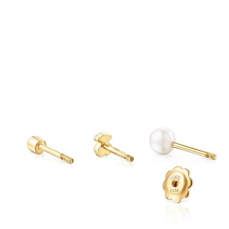 Tous Tous Basics Pearl Women's Earrings 18k Gold | IUD287356 | Usa